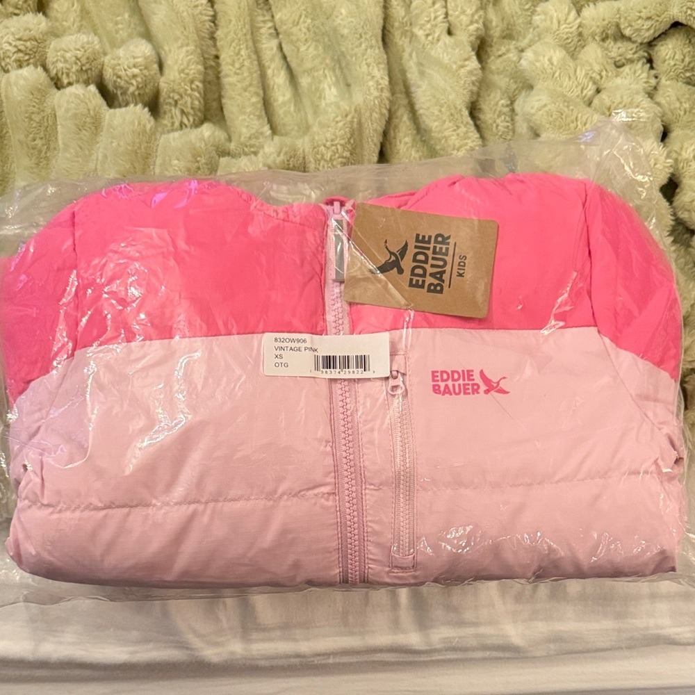 Eddie Bauer Kids Two-Tone Pink Puffer Jacket